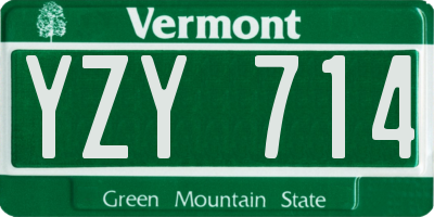 VT license plate YZY714