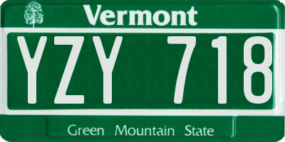 VT license plate YZY718
