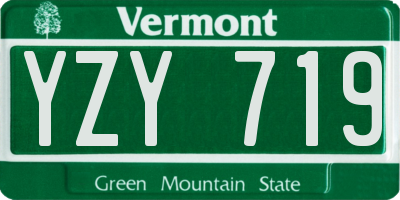 VT license plate YZY719