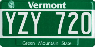 VT license plate YZY720