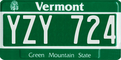 VT license plate YZY724