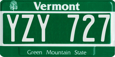 VT license plate YZY727