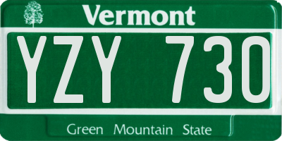 VT license plate YZY730