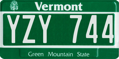 VT license plate YZY744