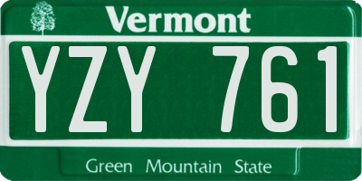 VT license plate YZY761