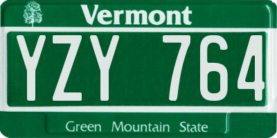 VT license plate YZY764