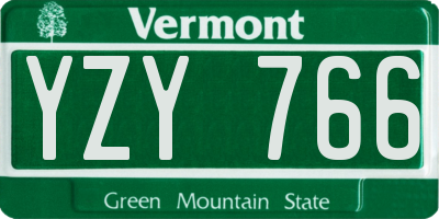 VT license plate YZY766