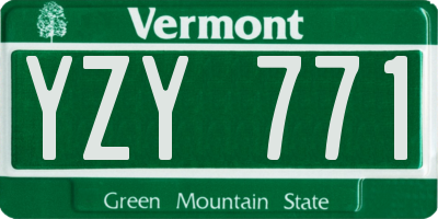 VT license plate YZY771