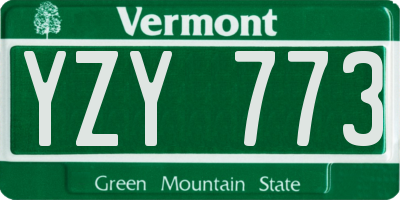 VT license plate YZY773