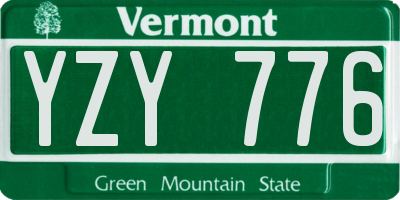 VT license plate YZY776