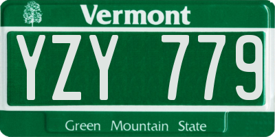 VT license plate YZY779
