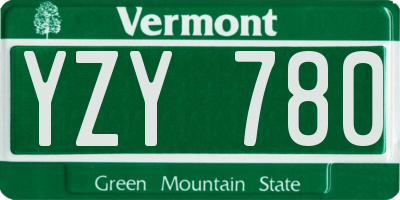 VT license plate YZY780