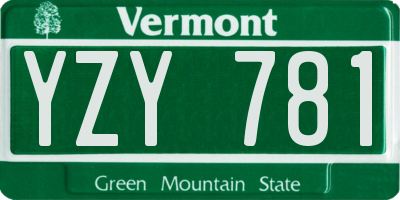 VT license plate YZY781