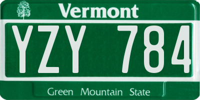 VT license plate YZY784