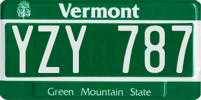 VT license plate YZY787