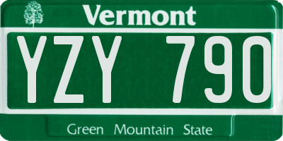 VT license plate YZY790