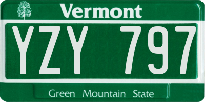 VT license plate YZY797