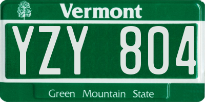 VT license plate YZY804