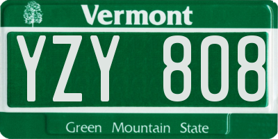 VT license plate YZY808
