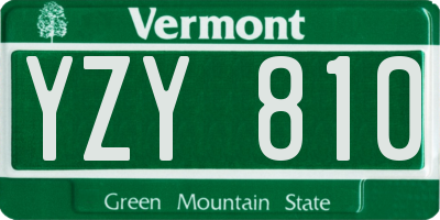 VT license plate YZY810