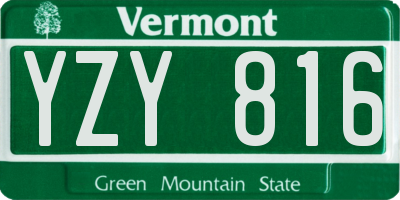 VT license plate YZY816