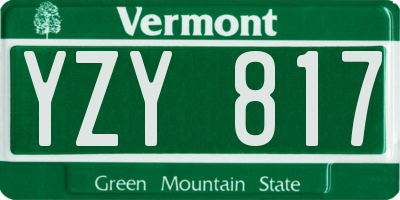 VT license plate YZY817