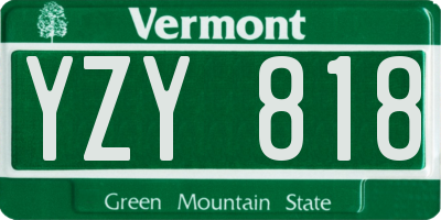 VT license plate YZY818