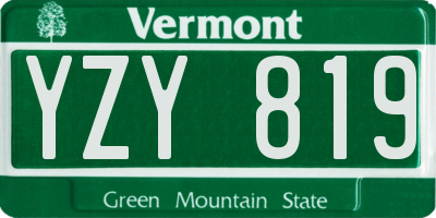 VT license plate YZY819