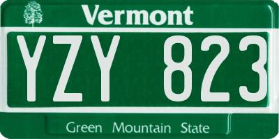 VT license plate YZY823