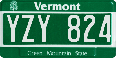 VT license plate YZY824