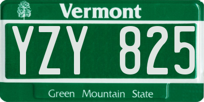 VT license plate YZY825