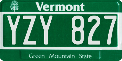 VT license plate YZY827