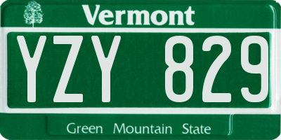 VT license plate YZY829