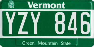 VT license plate YZY846