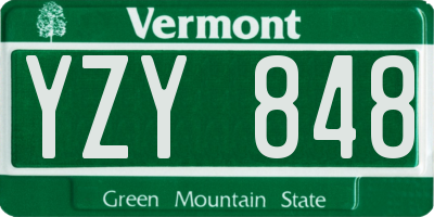 VT license plate YZY848