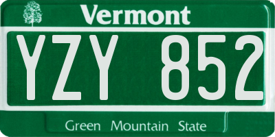 VT license plate YZY852