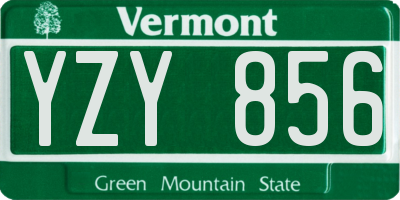 VT license plate YZY856