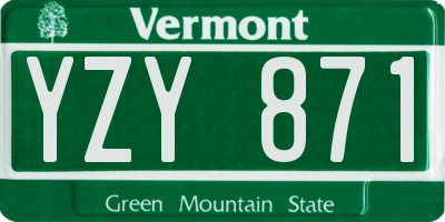 VT license plate YZY871