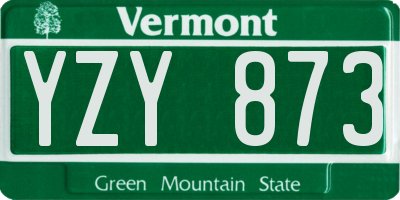 VT license plate YZY873