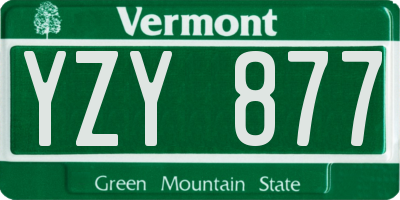 VT license plate YZY877