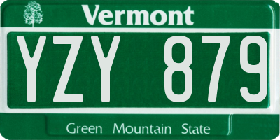 VT license plate YZY879