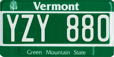 VT license plate YZY880