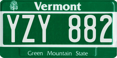 VT license plate YZY882