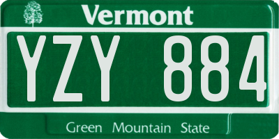 VT license plate YZY884