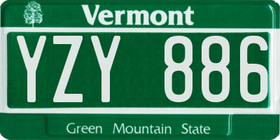 VT license plate YZY886