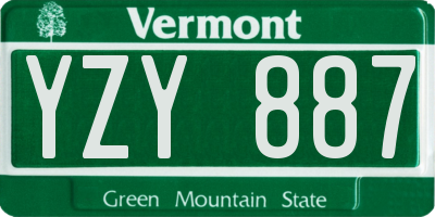 VT license plate YZY887