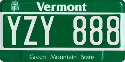 VT license plate YZY888