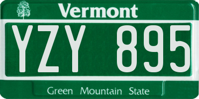 VT license plate YZY895