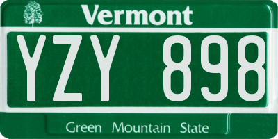 VT license plate YZY898