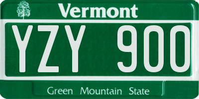 VT license plate YZY900